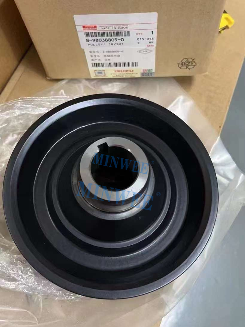 1742255379 539 MINWEE 4JJ1 Crankshaft Pulley 8 98038805 0 for Isuzu original diesel engines